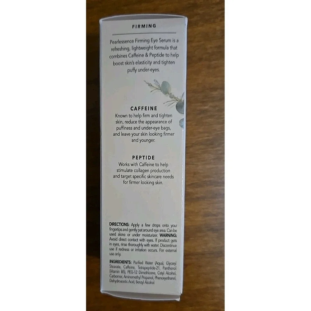 Pearlessence Firming Eye Serum Caffeine + Peptide 1oz NEW IN BOX